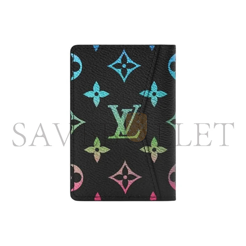 l**is V*t*n murakami monogram gradient print all over card holder black m14134 (11*7.5*1cm)
